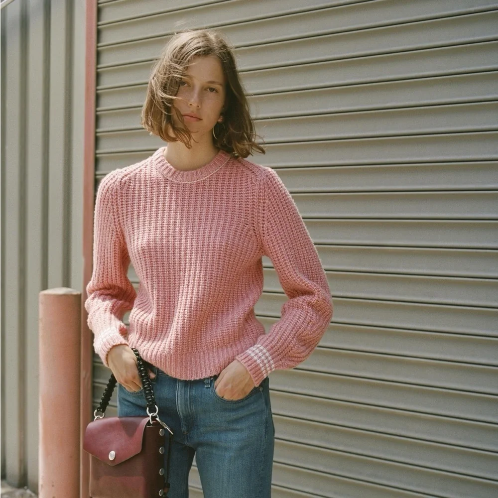 Rag & Bone Cheryl Crew in Pink Multi size S - Picture 1 of 12